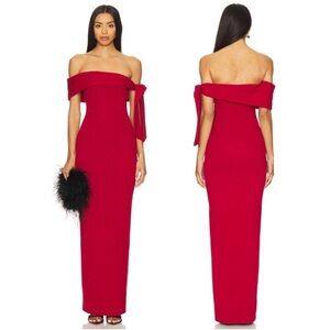 SNDYS Jaymes Maxi Dress in Deep Red Formal Gown
